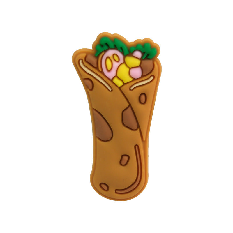 Wholesale 100pcs Food Hamburger Donut PVC Soft Rubber Shoe Buckle Decoration ACC-SC-YiBang001