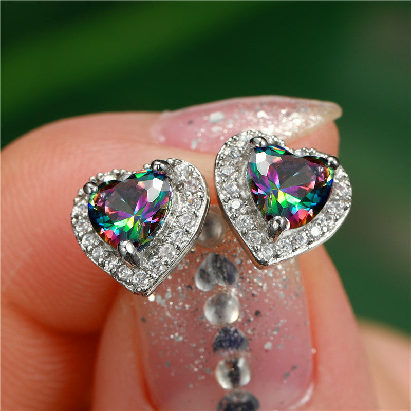 Wholesale Exquisite and Cute Earrings Set with Heart-shaped Zircon Earrings ACC-ES-Caos036