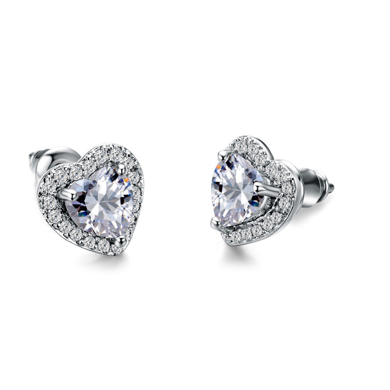 Wholesale Exquisite and Cute Earrings Set with Heart-shaped Zircon Earrings ACC-ES-Caos036