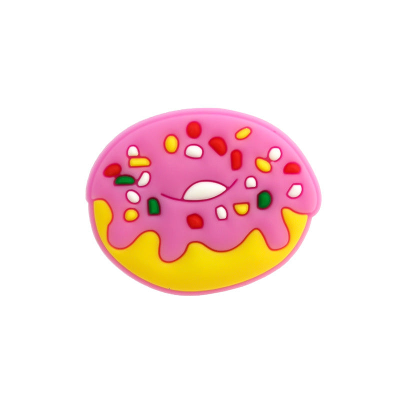 Wholesale 100pcs Food Hamburger Donut PVC Soft Rubber Shoe Buckle Decoration ACC-SC-YiBang001