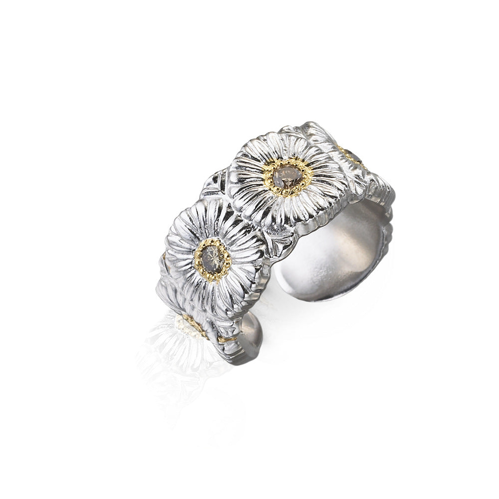 Wholesale daisy titanium steel ring