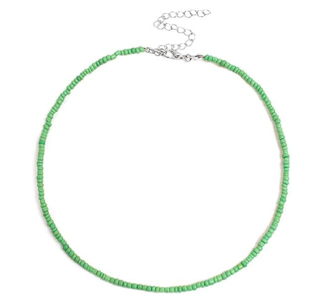 Wholesale  Bohemian Short  Handmade Color Rice Bead Necklace