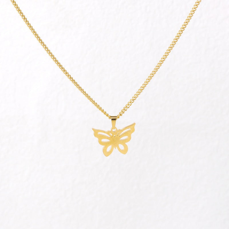 Wholesale Stainless Steel Butterfly Evil Eye Necklace ACC-NE-FeiLing008