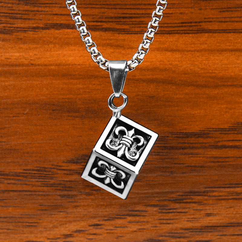 Wholesale personality hip-hop stainless steel necklace men's retro box pendant jewelry