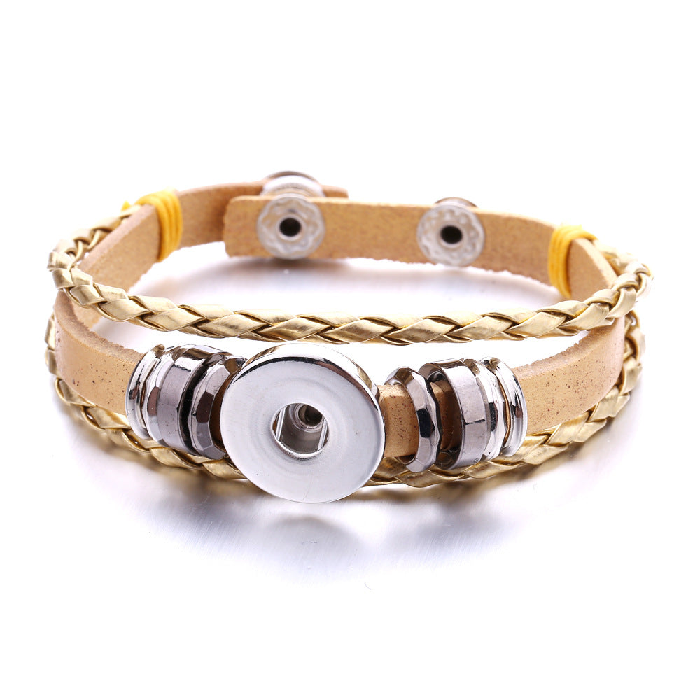 Wholesale DIY European Style Woven Bracelet Alloy Electroplated Fashion Jewelry Accessory