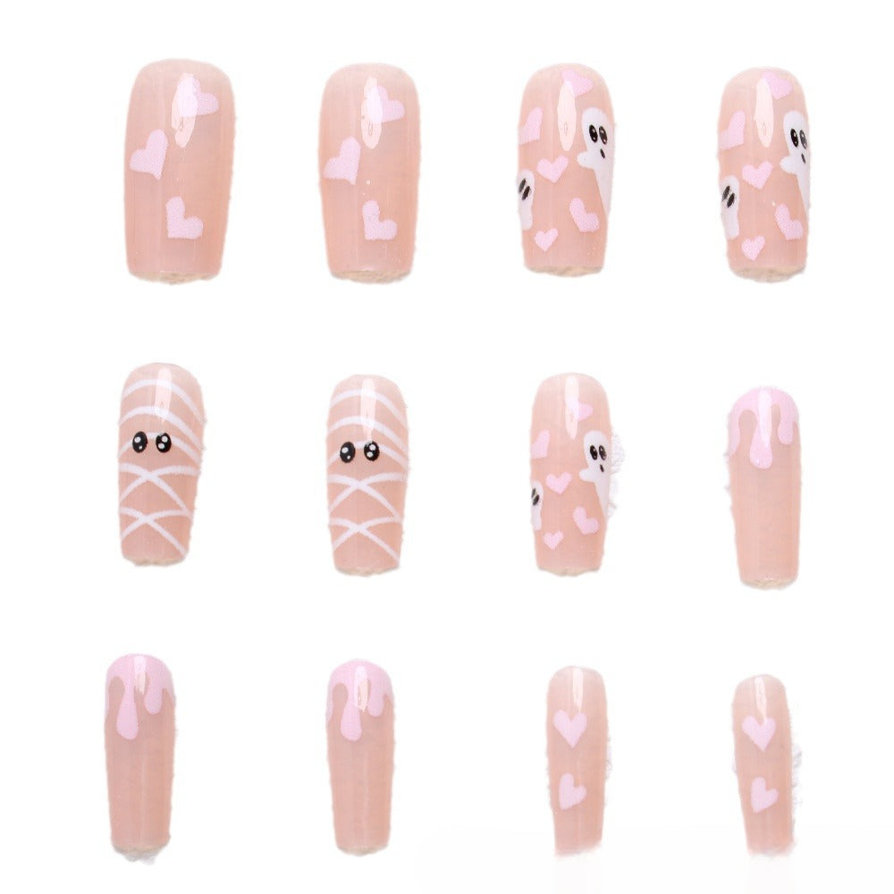 Wholesale 24 Pieces/box Halloween Press-on Nails Kits Nail Stickers ACC-NS-XingNai030