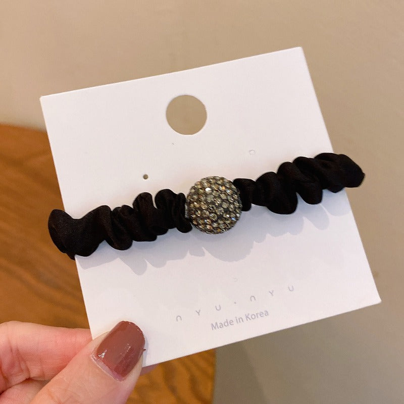 Wholesale Leopard Print High-grade Rhinestone Hair Scrunchies ACC-HS-Huidi037