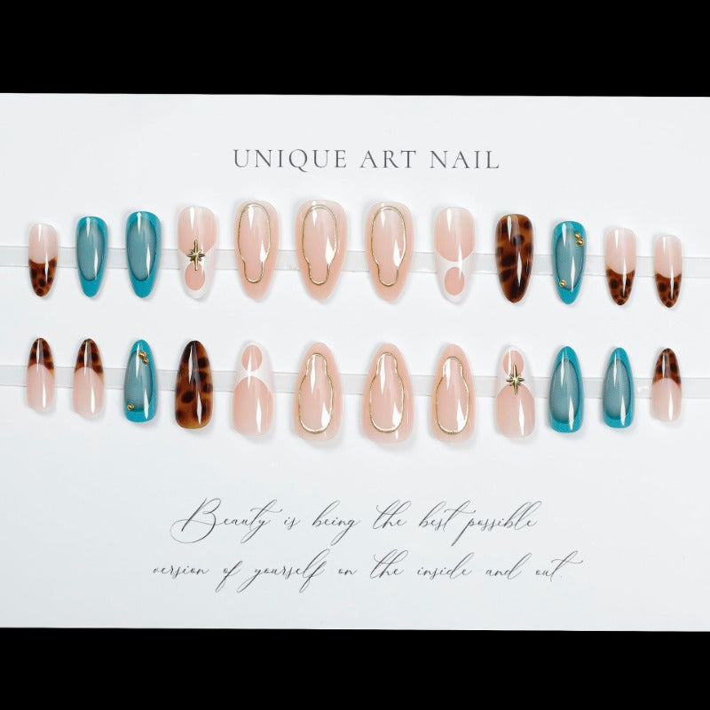 Wholesale 24 Pieces/box Leopard Nails Kits Nail Stickers ACC-NS-XiKa001