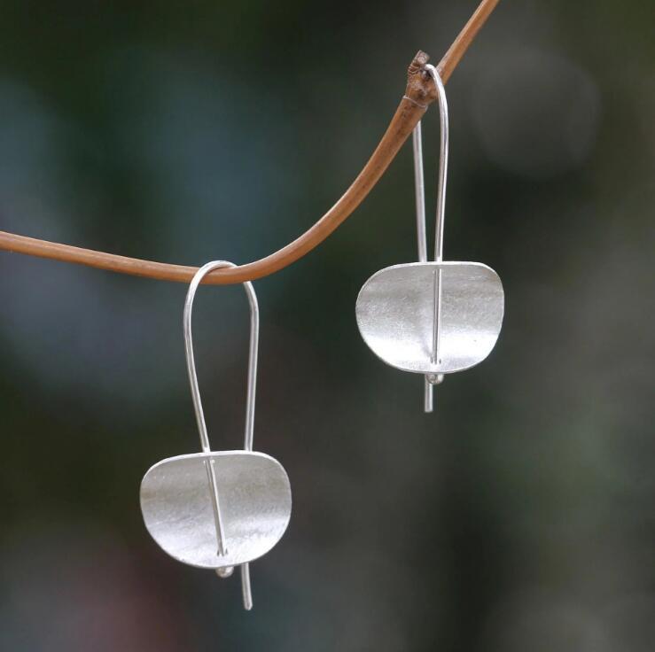 Wholesale Brushed Plated Alloy Concave Ear Hook Earrings Minimalist Style for Women Fashion Accessory