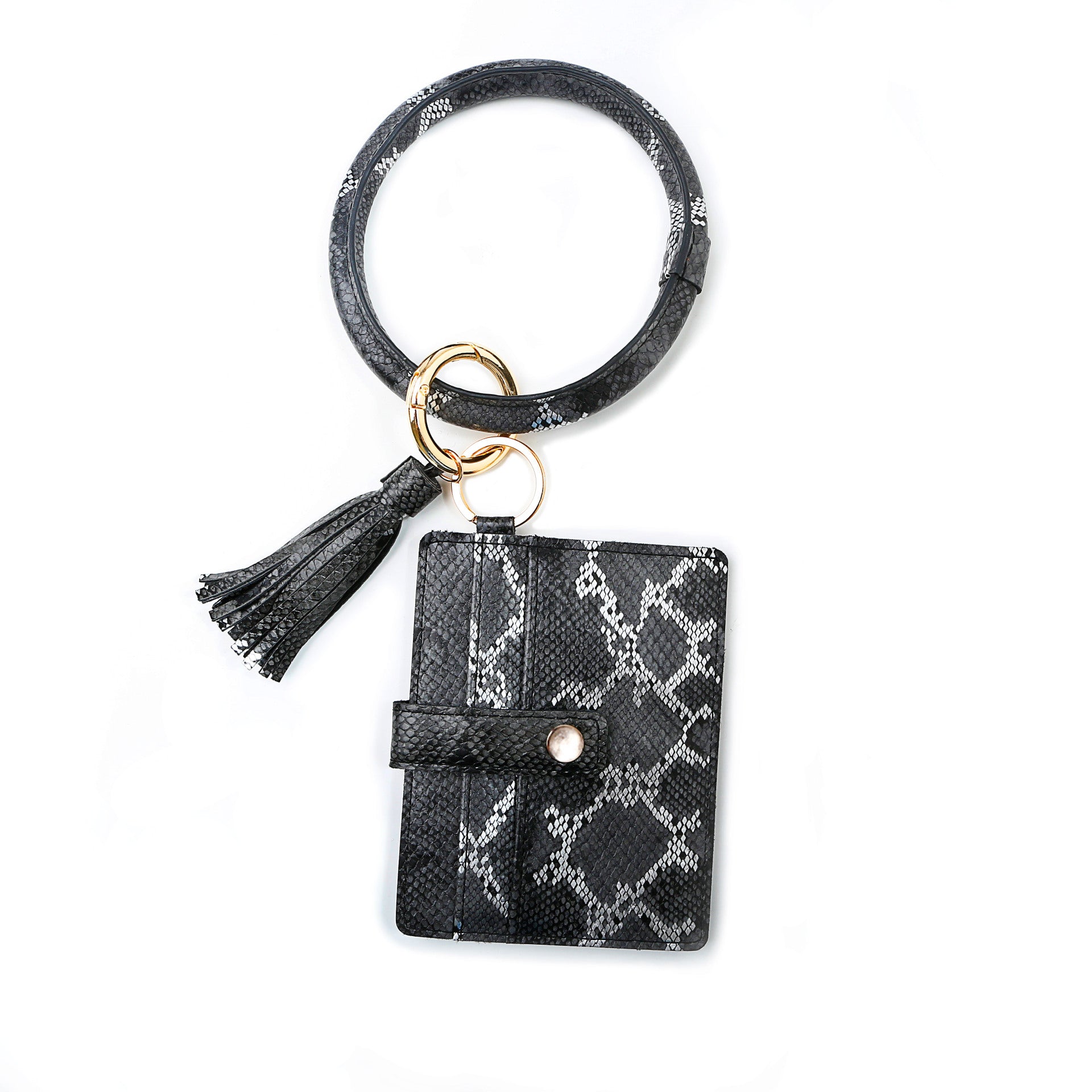Wholesale PU leather large capacity card holder coin purse bracelet keychain ACC-KC-JM005