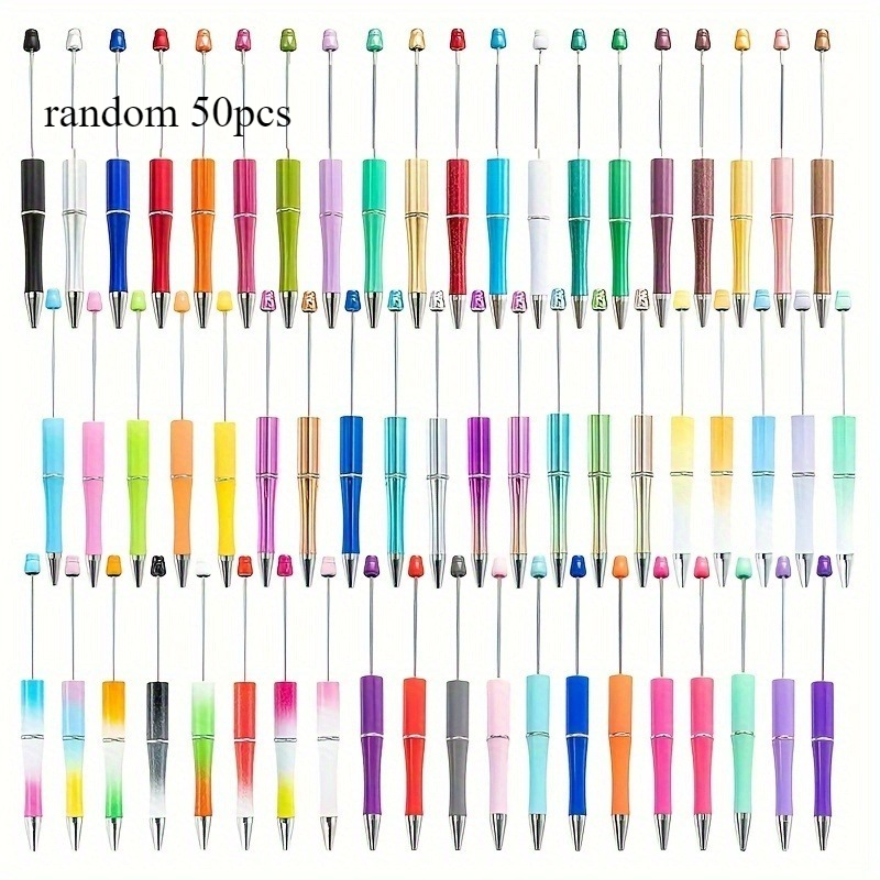 32pcs/100pcs Random Corlors Multicolor Plastic Beadable Ballpoint Pen