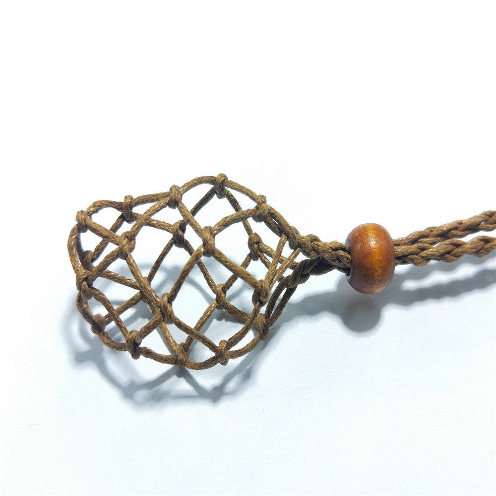 Wholesale Natural Stone Mesh Braided Necklace with Adjustable Vintage Rope ACC-NE-Nius001