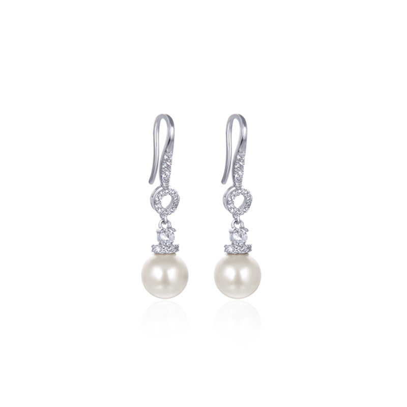 Wholesale S925 sterling silver pearl earrings