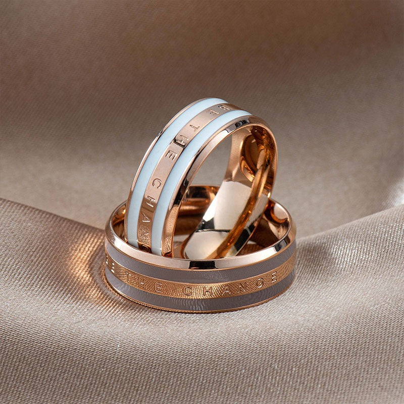 Wholesale 18K Rose Gold Oil Drop Ceramic Titanium Steel Rings ACC-RS-Hengx002