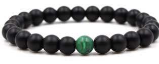 Wholesale  8mm dumb black frosted stone malachite couple bracelet