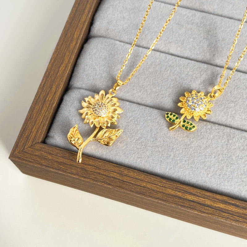 Wholesale Titanium Steel Van Gogh Sunflower Necklace ACC-NE-YuXun004