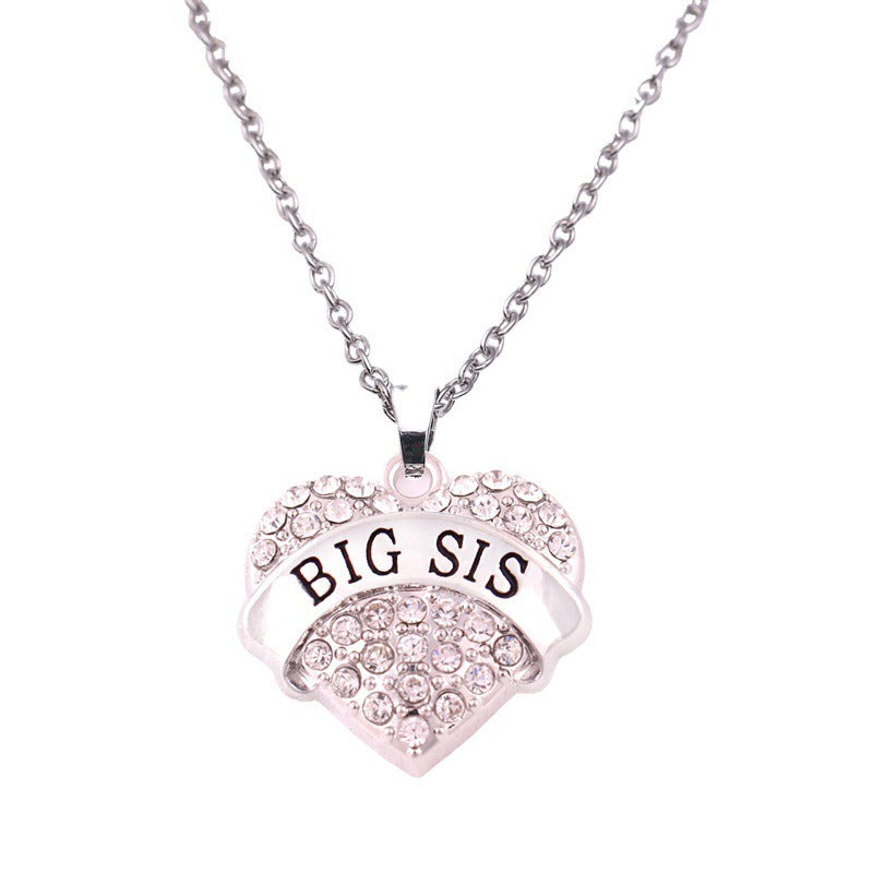 Wholesale Heart Shaped Letter Crystal Necklace ACC-NE-Houh001