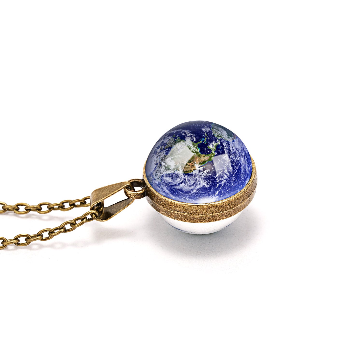 Wholesale retro luminous necklace eight planets Sun luminous double-sided retro  necklace