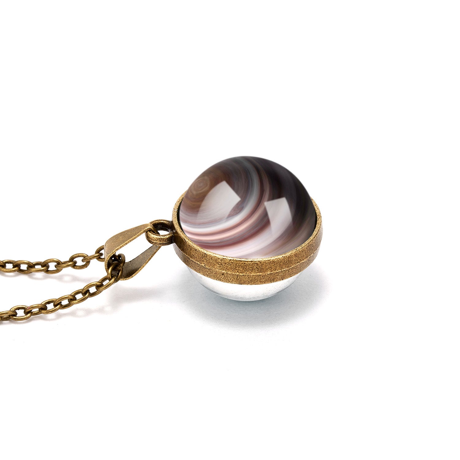 Wholesale retro luminous necklace eight planets Sun luminous double-sided retro  necklace