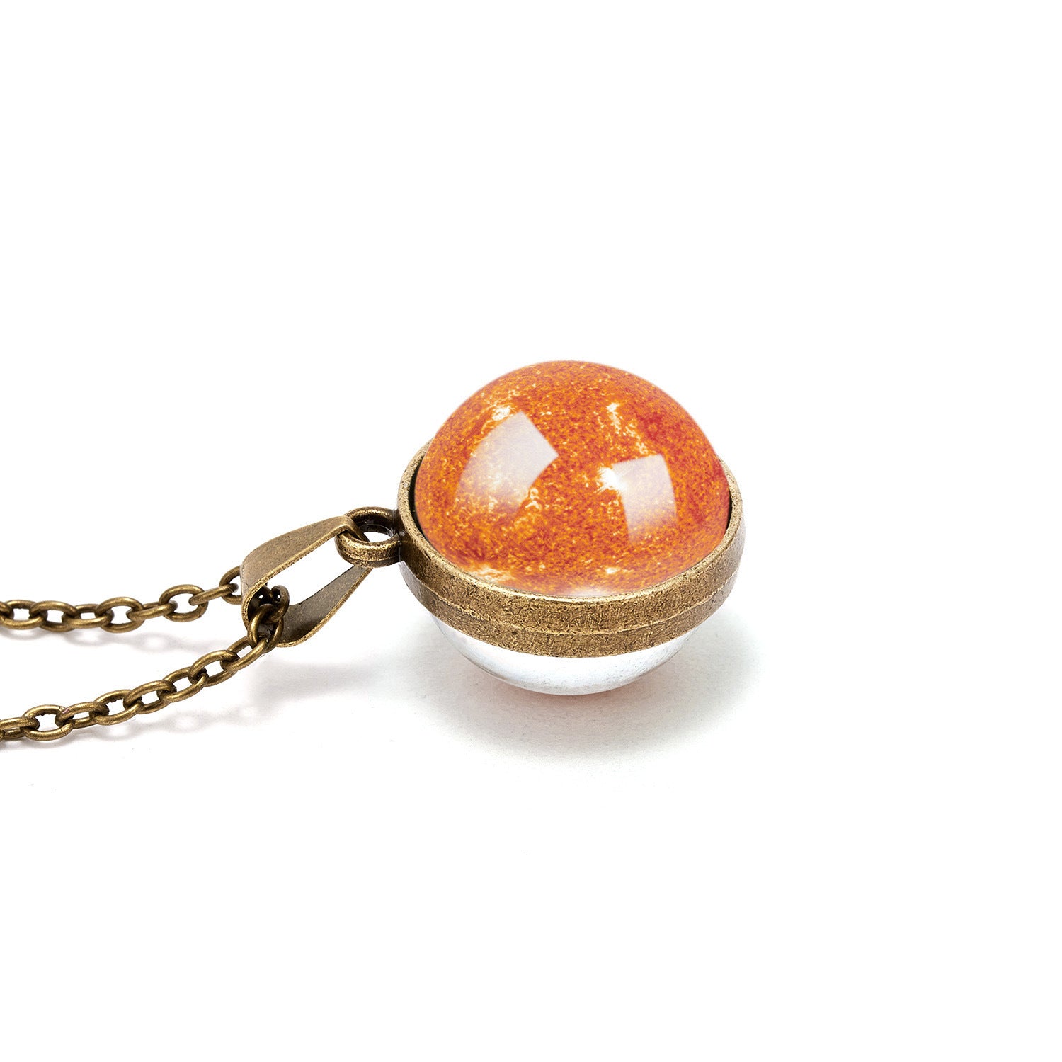 Wholesale retro luminous necklace eight planets Sun luminous double-sided retro  necklace