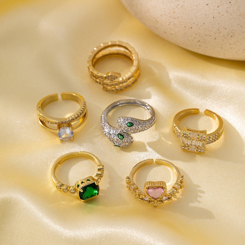 Wholesale Non-fading Open Adjustable Ring ACC-RS-QiYun001