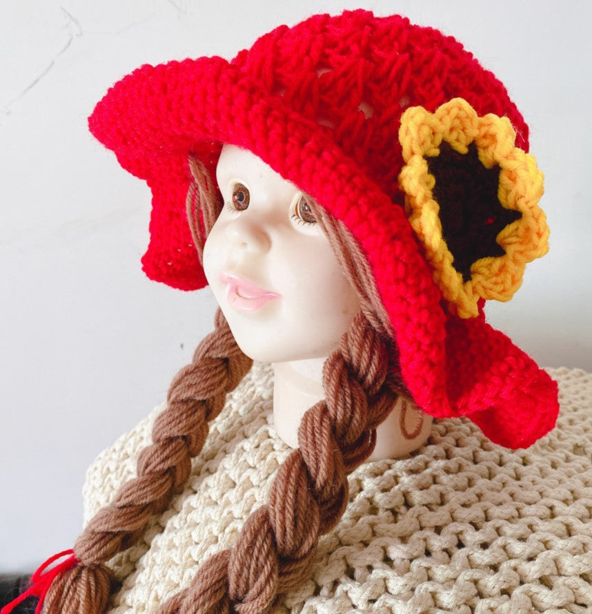 Wholesale Cherry Braid Knitted Hand Crocheted Twist Earmuffs Hat Beanie ACC-KH-Tongy002