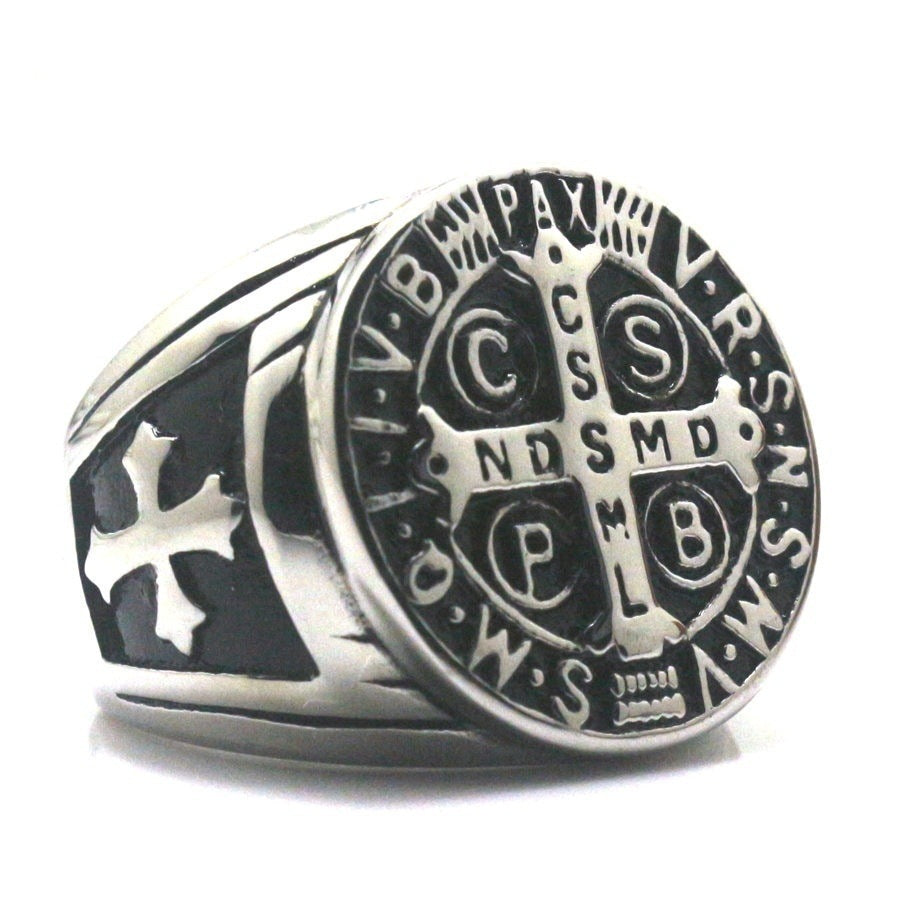Wholesale Cross Punk Ring Gold Copper Electroplated Unisex Fashion Jewelry Accessory