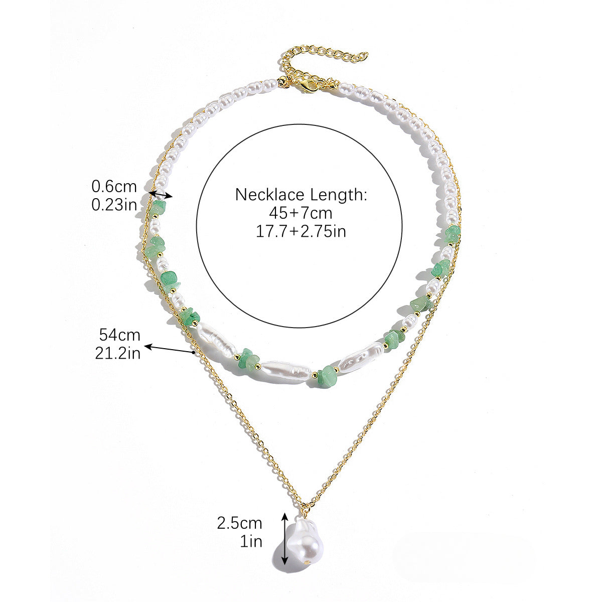 Wholesale Spring and Summer Gravel Double Layer Premium Pearl Necklace ACC-NE-ManYi008
