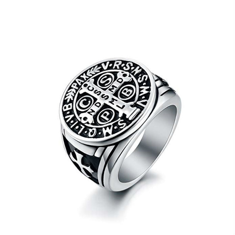 Wholesale Cross Punk Ring Gold Copper Electroplated Unisex Fashion Jewelry Accessory