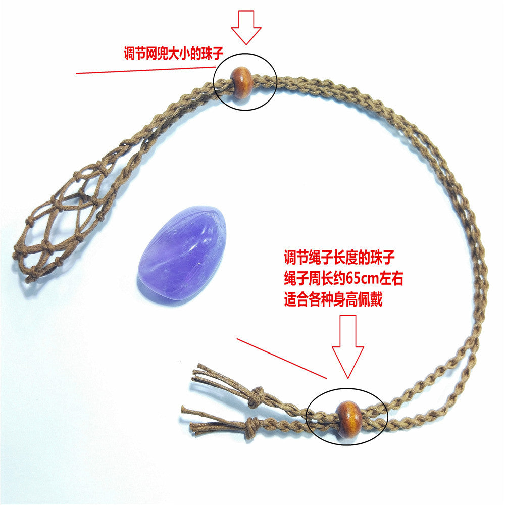 Wholesale Mesh Bag Braided Necklace Pendant Adjustable Vintage Rope Crystal ACC-NE-Nius003