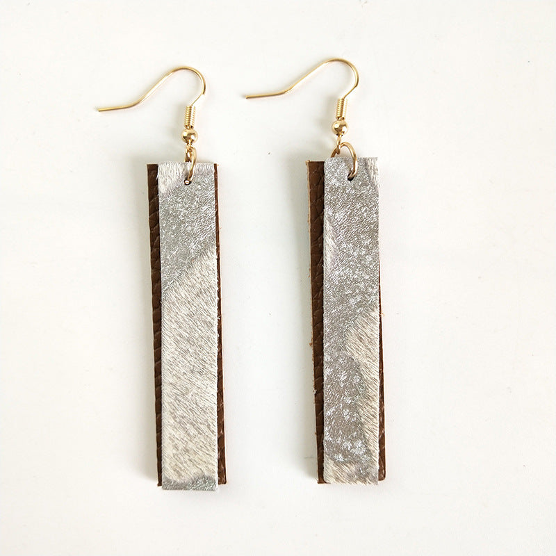 Wholesale 2pcs/ pack Leather and horsehair earrings