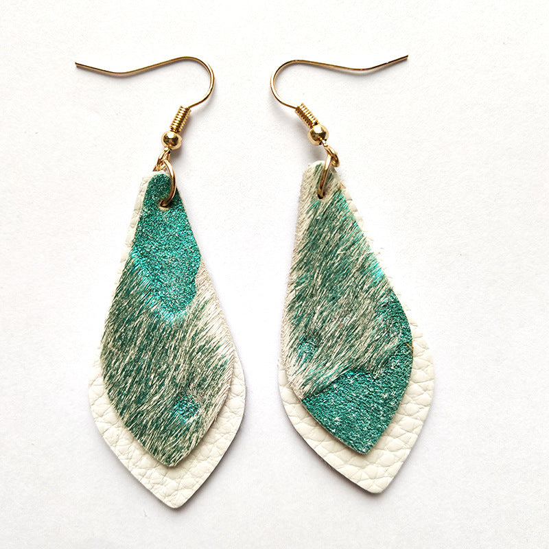 Wholesale 3pcs/ pack Leopard Print Horse Hair Earrings