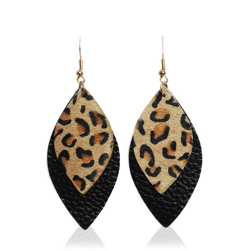 Wholesale 3pcs/ pack Leopard Print Horse Hair Earrings