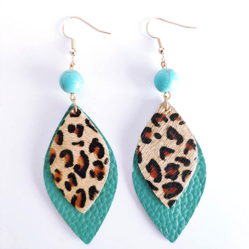 Wholesale 3pcs/ pack Leopard Print Horse Hair Earrings