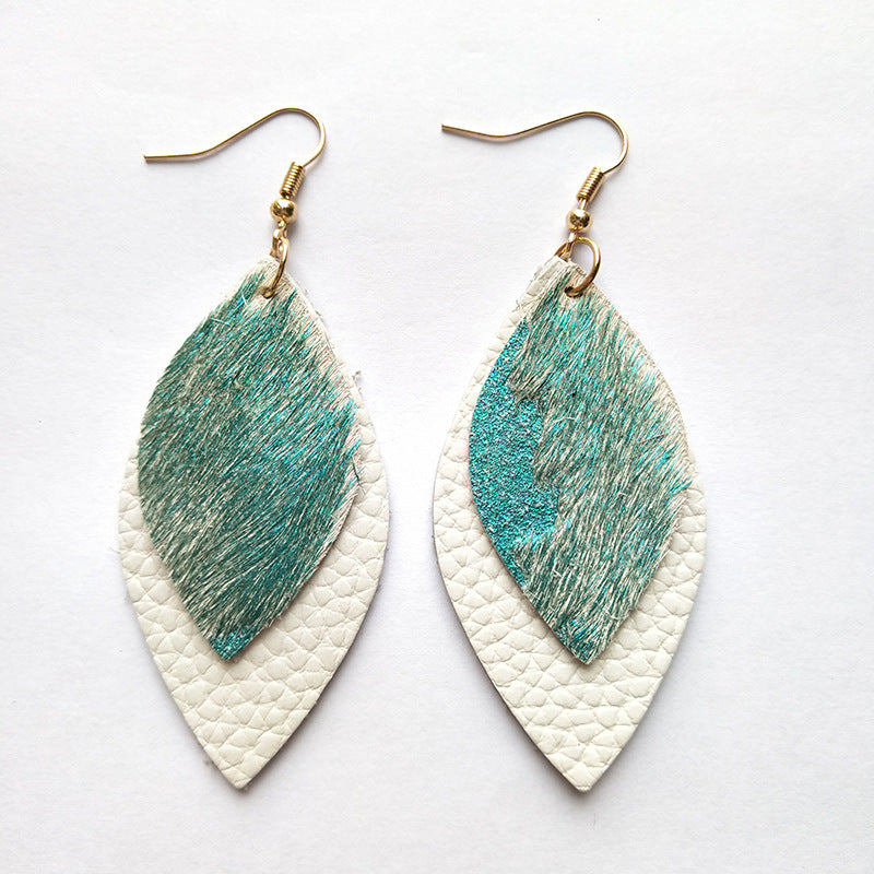 Wholesale 3pcs/ pack Leopard Print Horse Hair Earrings