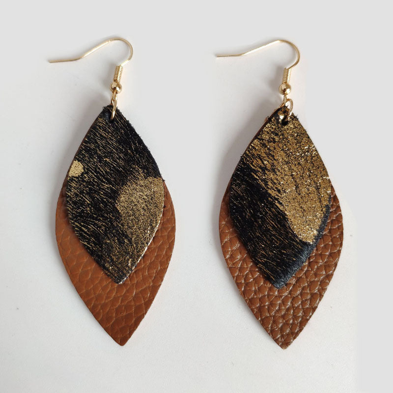 Wholesale 3pcs/ pack Leopard Print Horse Hair Earrings