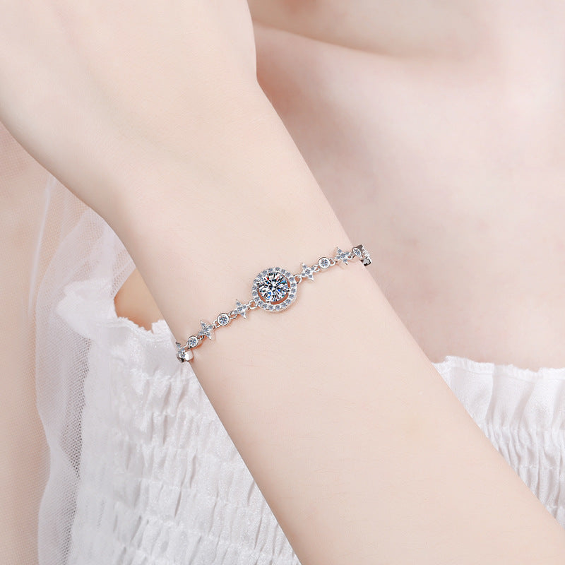 Wholesale S925 Sterling Silver Round Bag Bracelet
