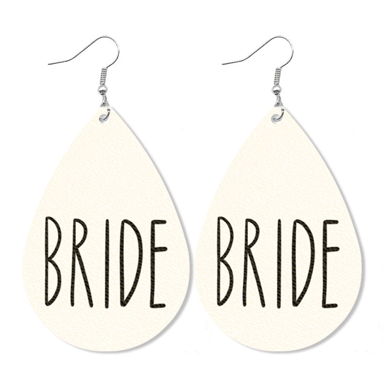 Wholesale 2 Pairs/pack Mother's Day MOM Bear Dream Catcher Leather Earrings ACC-ES-HY052