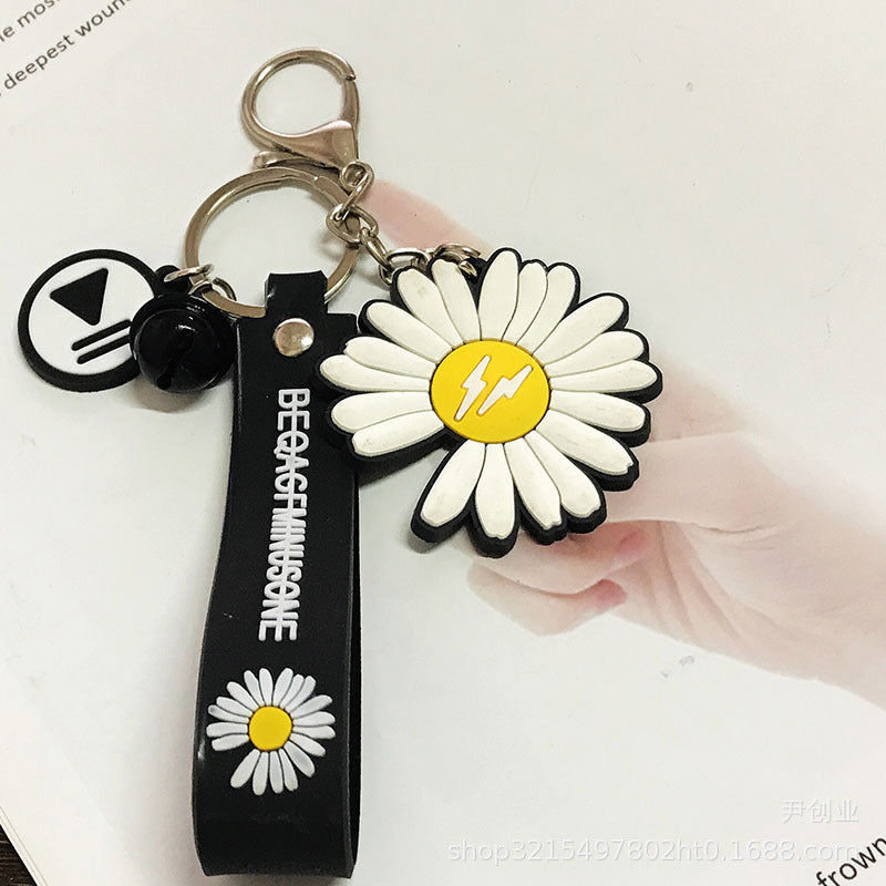 Wholesale Small Daisy Keychain Creative Sunflower Bag Hanging Silicone Lanyard Keychain ACC-KC-YCY002