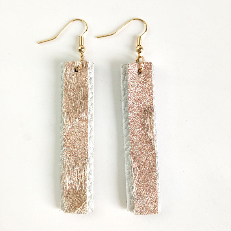 Wholesale 2pcs/ pack Leather and horsehair earrings