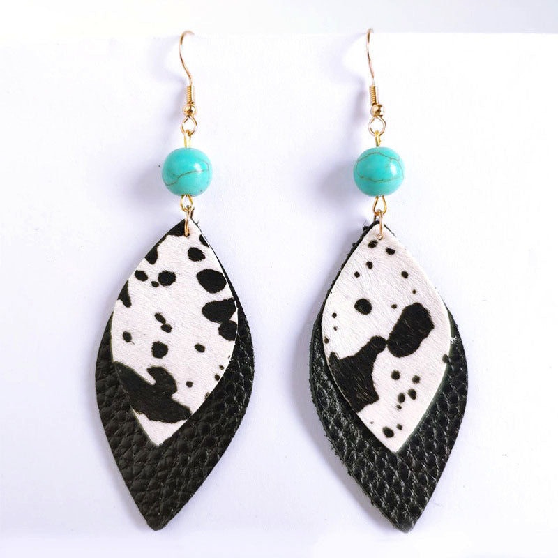 Wholesale 3pcs/ pack Leopard Print Horse Hair Earrings