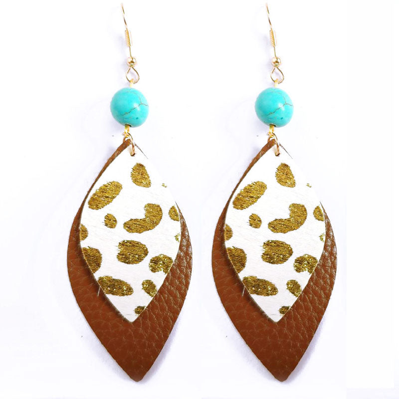 Wholesale 3pcs/ pack Leopard Print Horse Hair Earrings