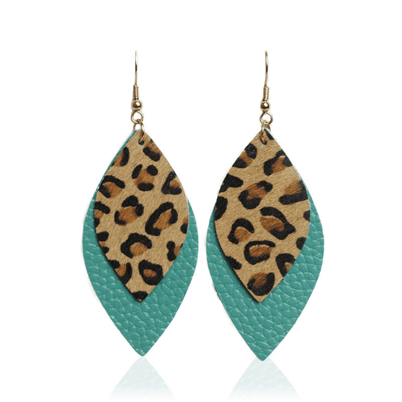 Wholesale 3pcs/ pack Leopard Print Horse Hair Earrings