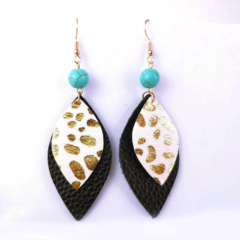 Wholesale 3pcs/ pack Leopard Print Horse Hair Earrings