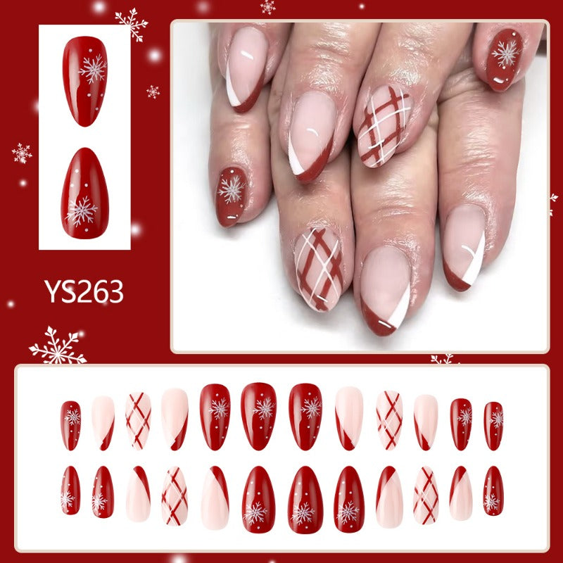 Wholesale 24 Pieces/box Christmas Cute Snowflake Nails Kits Nail Stickers ACC-NS-MiKe014