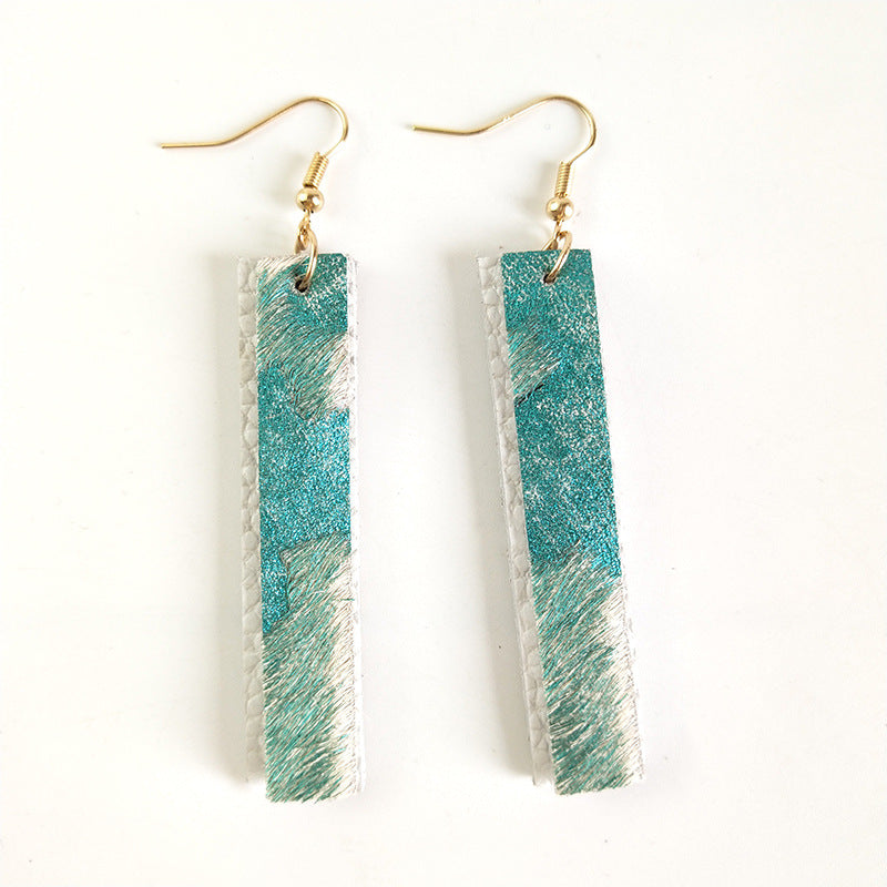 Wholesale 2pcs/ pack Leather and horsehair earrings