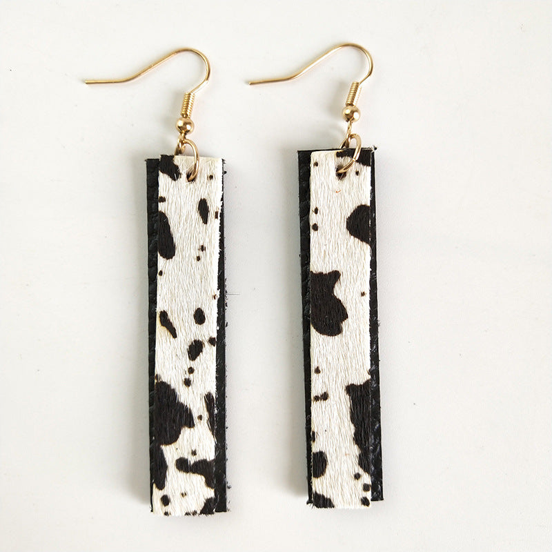 Wholesale 2pcs/ pack Leather and horsehair earrings