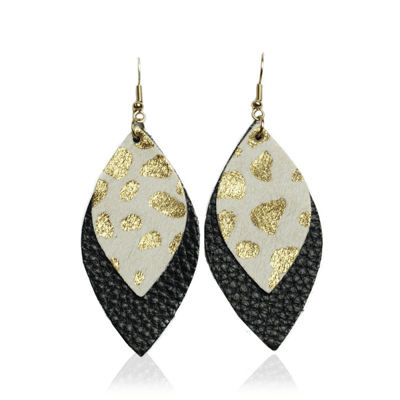 Wholesale 3pcs/ pack Leopard Print Horse Hair Earrings