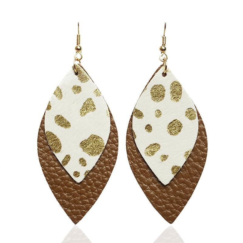 Wholesale 3pcs/ pack Leopard Print Horse Hair Earrings