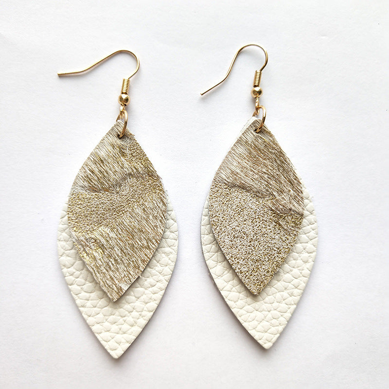 Wholesale 3pcs/ pack Leopard Print Horse Hair Earrings